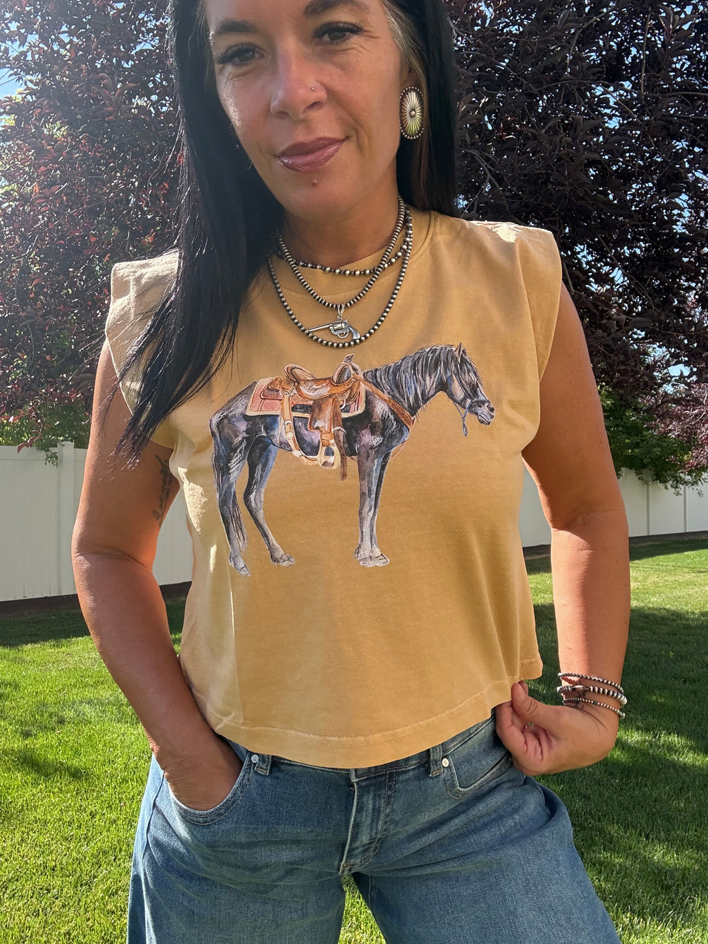 Ol Trusty Western Graphic Muscle Tank