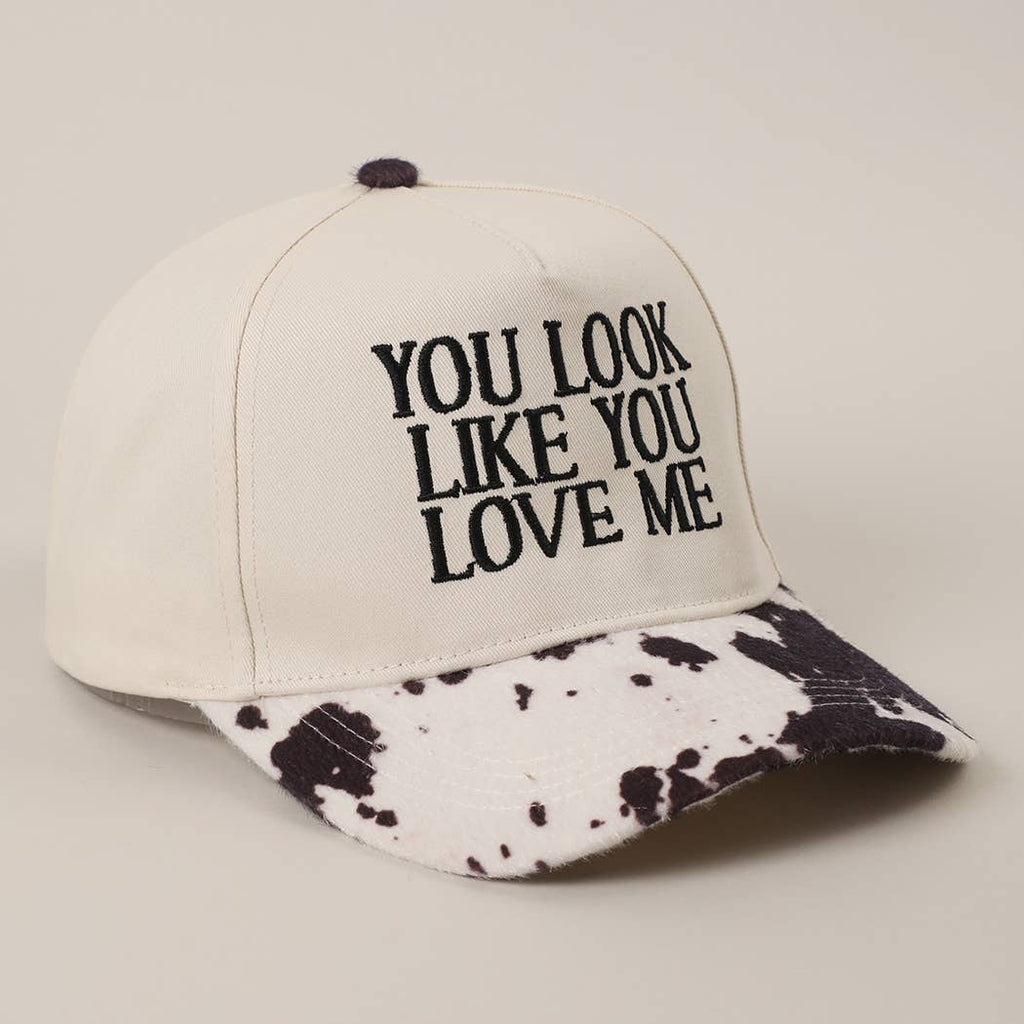 You Look Like You Love Me Embroidered Animal Print Trucker