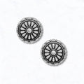 Round Silver Concho Stud Earrings