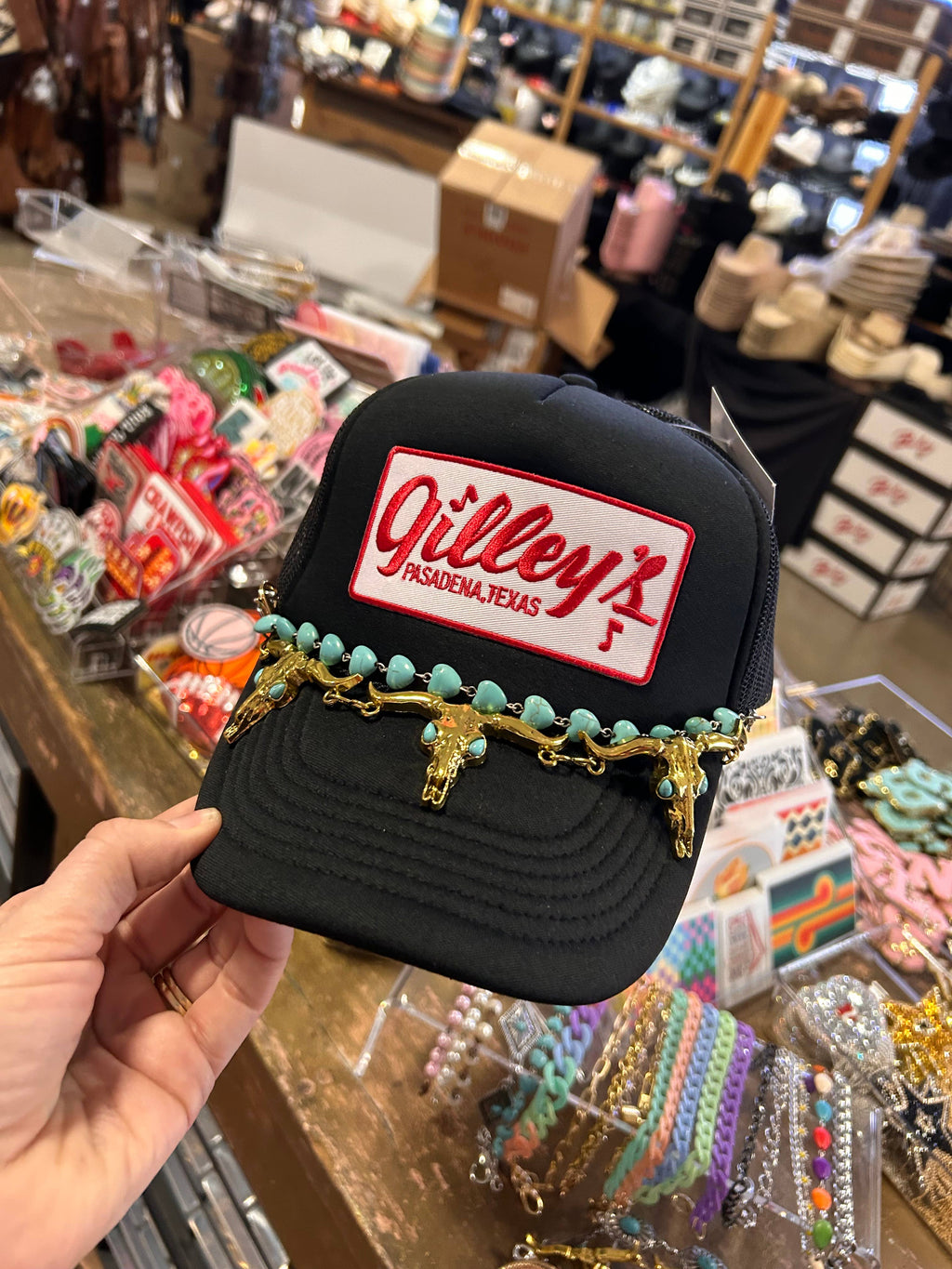 Turquoise Heart Trucker Chain
