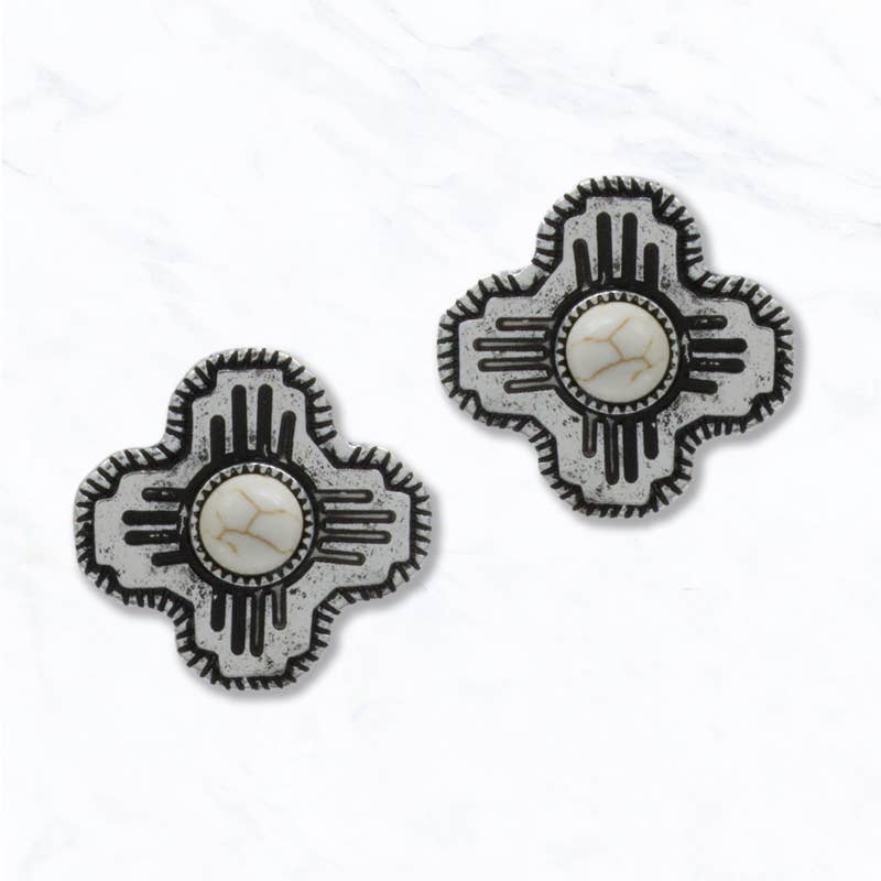 Western Zia Stone Stud Earrings