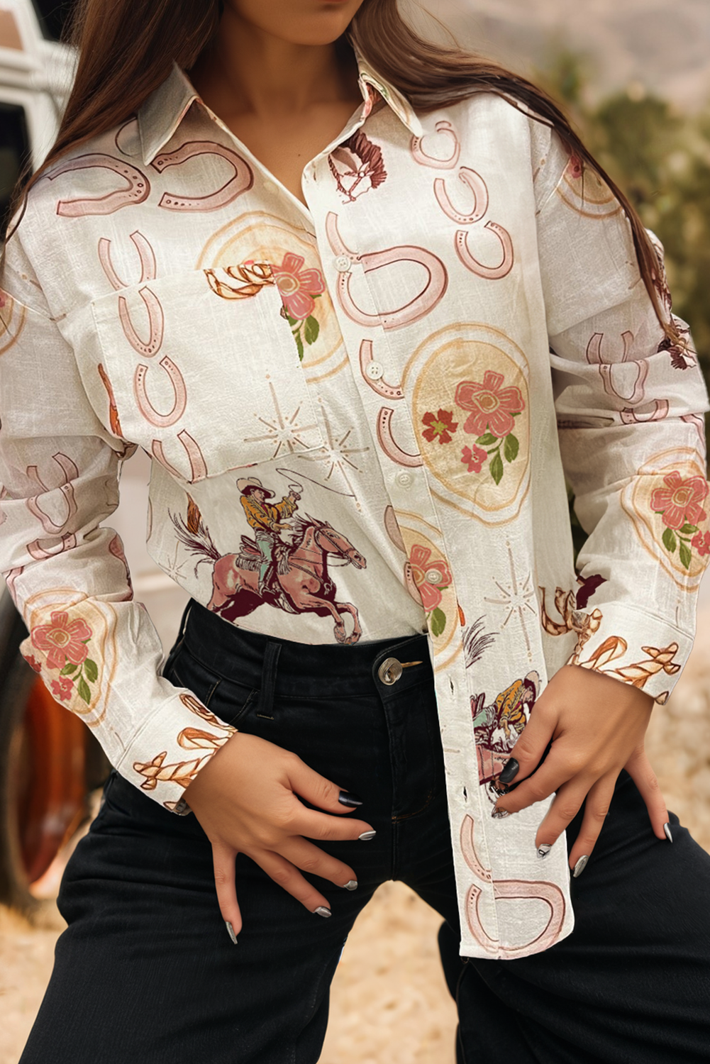Western Pattern Button Down