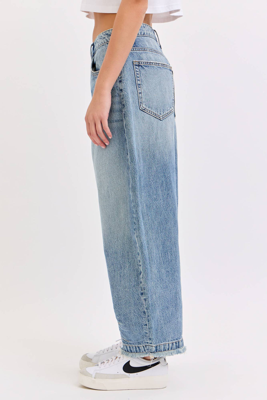 Mid Rise Barrel Leg with Seam Details Cello Jean - WV79880BR-M