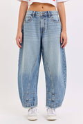 Mid Rise Barrel Leg with Seam Details Cello Jean - WV79880BR-M