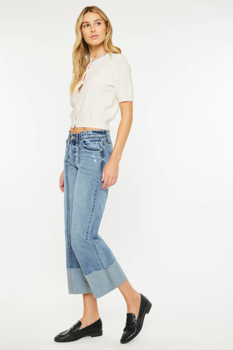 Kan Can Cropped Frey Front Seam Jeans KC2589M