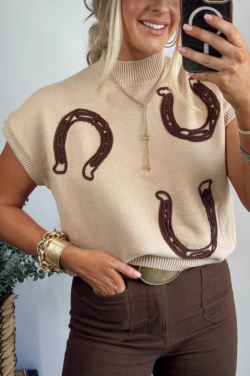 Horseshoe Pattern Sweater Vest