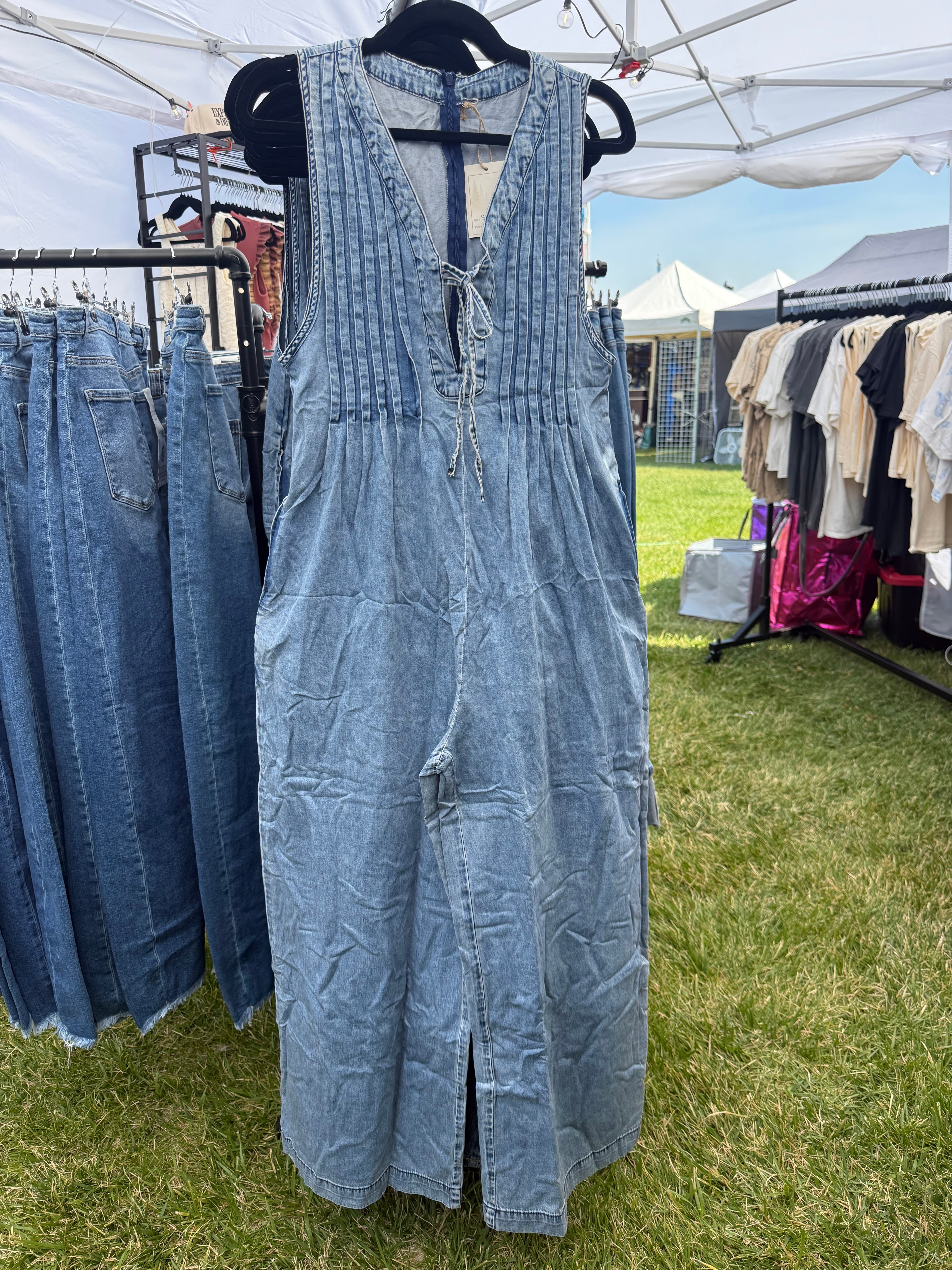 Pin tuck overall