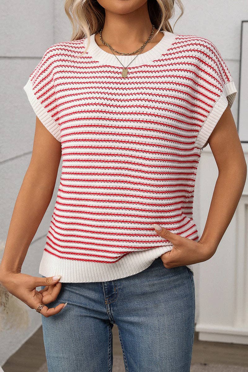 Red Striped Sweater Vest