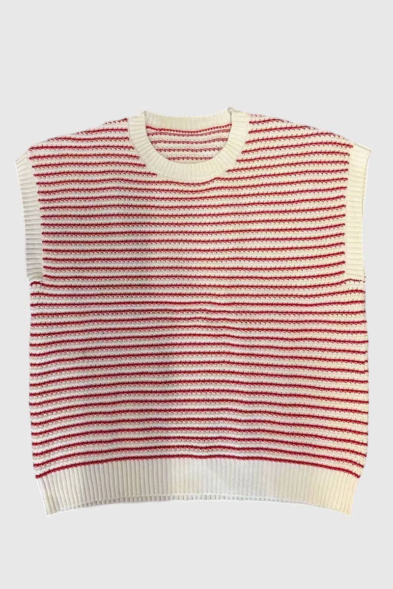 Red Striped Sweater Vest