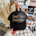 Small Town Smokeshow Gold Glitter Trucker Hat