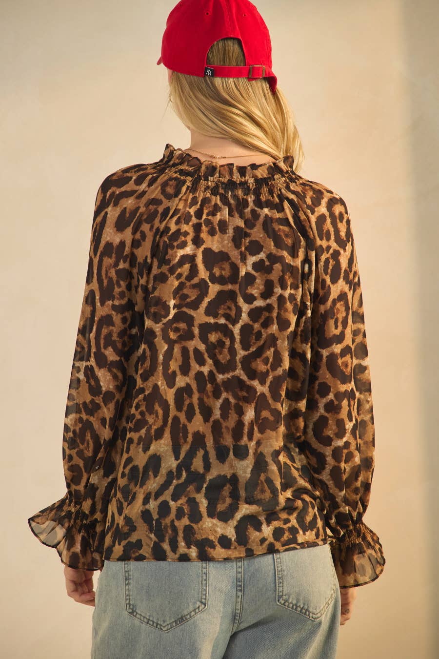 Sheer Leopard Printed Blouse