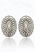 Oval Patterned Drop Earrings