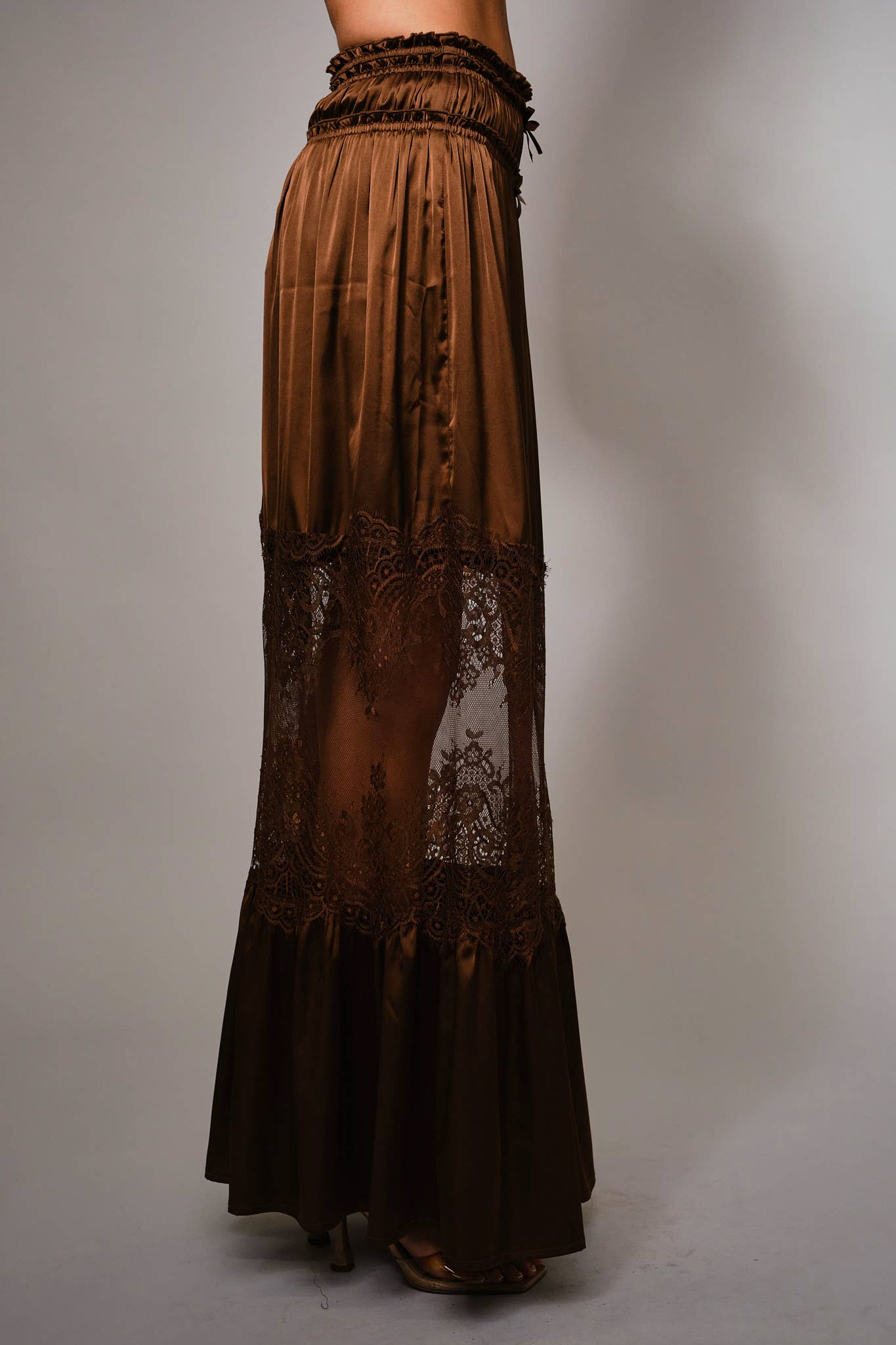 Satin Lace Insert Maxi