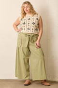 Waist Tie Pants with Pockets - Plus