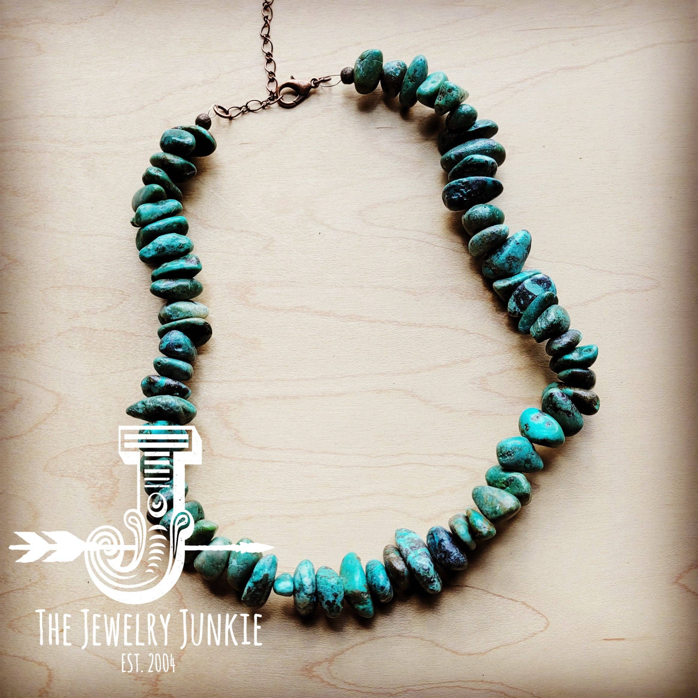 Chunky Genuine Natural Turquoise Beaded Collar Necklace 245b