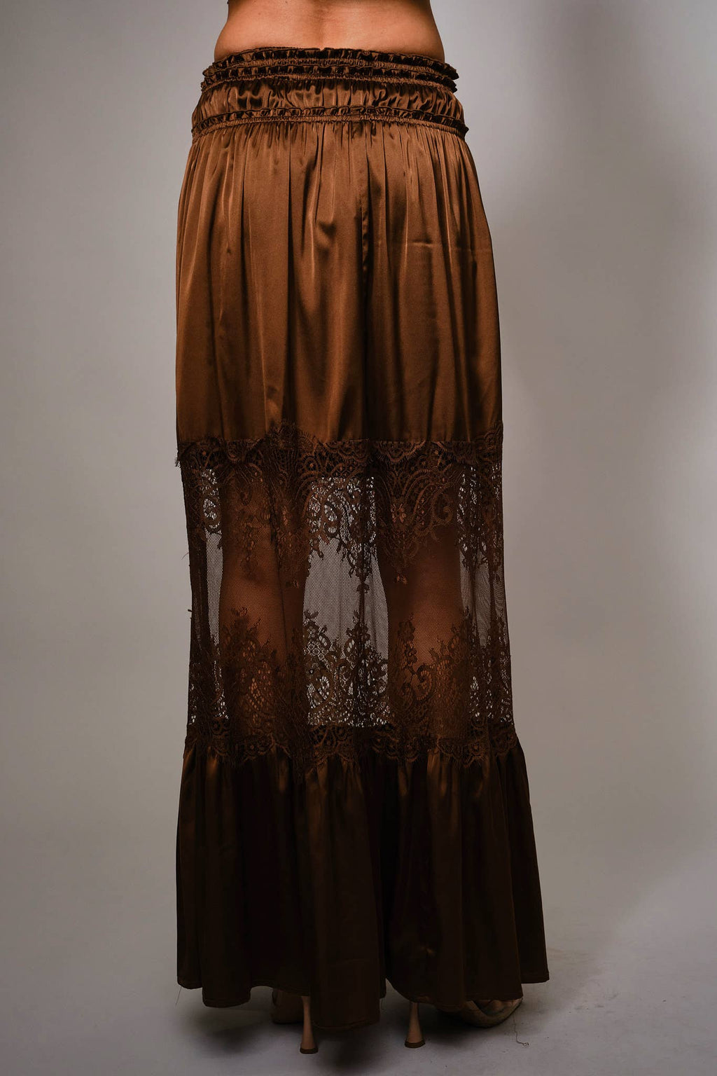 Satin Lace Insert Maxi