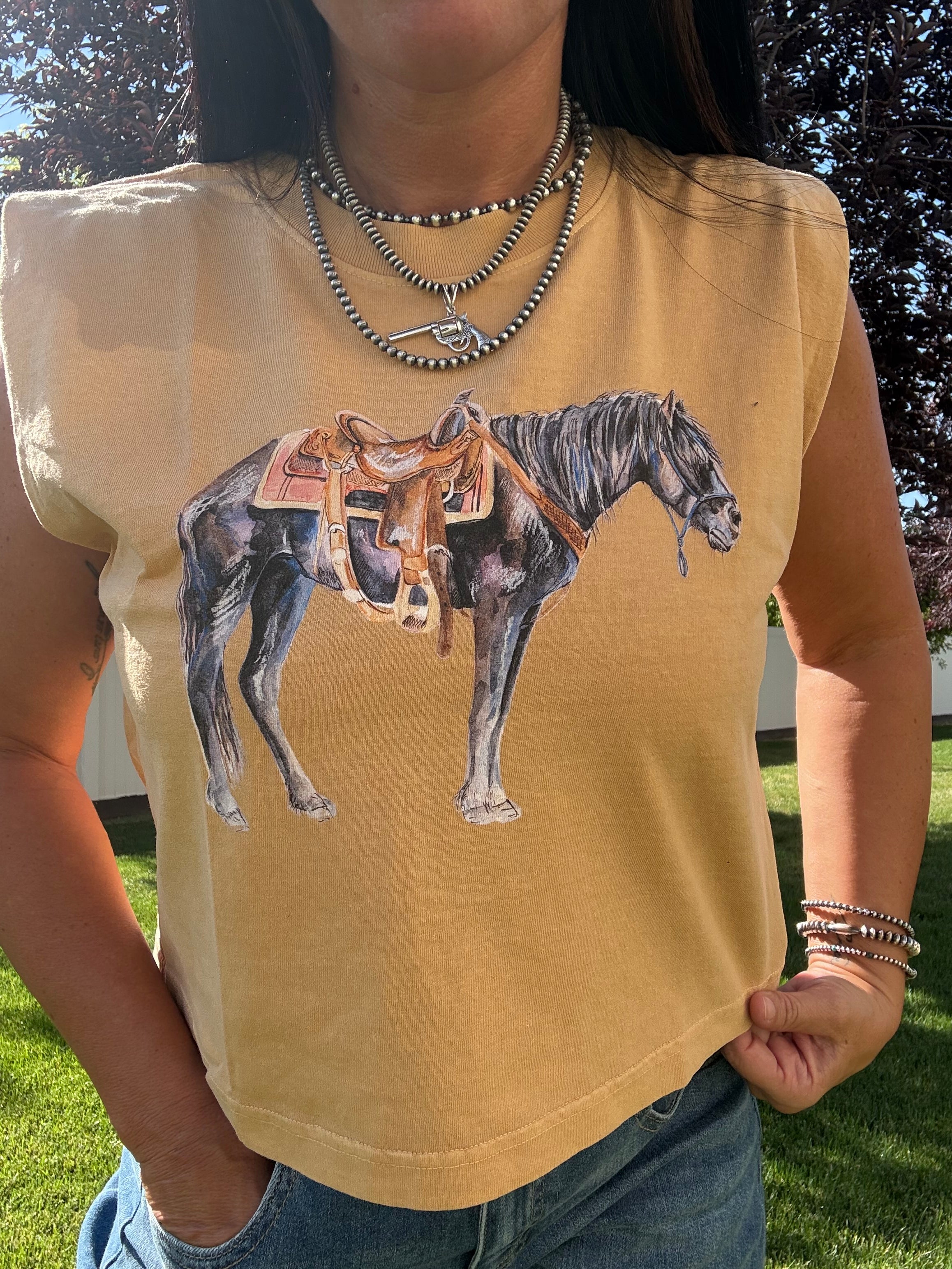 Ol Trusty Western Graphic Muscle Tank