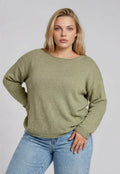 Plus-Raw Edge Knit Sweater