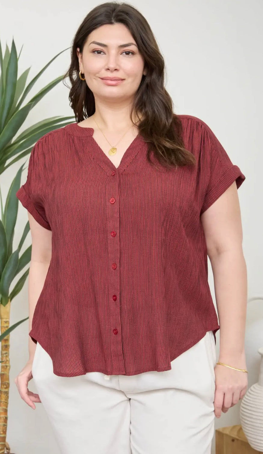 Plus- Pinstripe Button Down