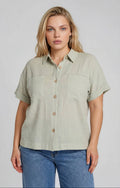 Plus-Textured Collared Button Down