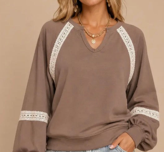 Colette- Lace Trim Top