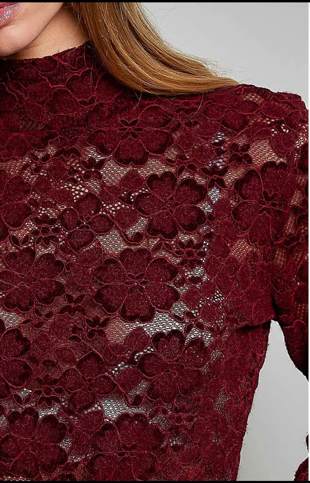 Lace Mock Turtleneck