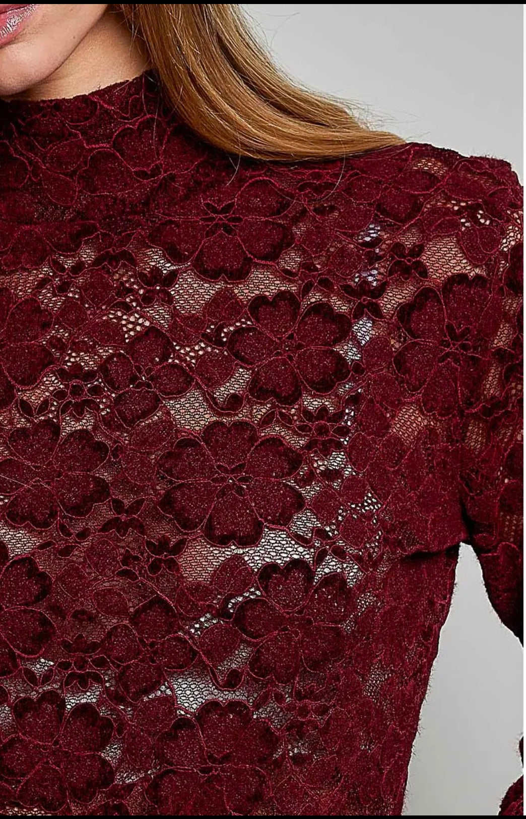 Lace Mock Turtleneck