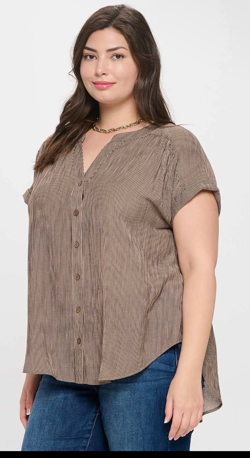 Plus- Pinstripe Button Down
