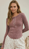 Washed Ribbed Henley