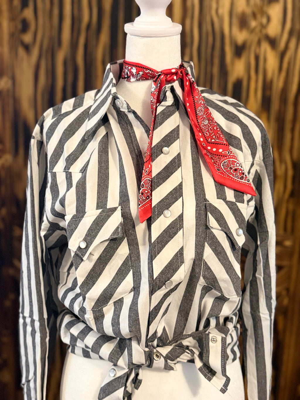 Black Striped Western Shirt