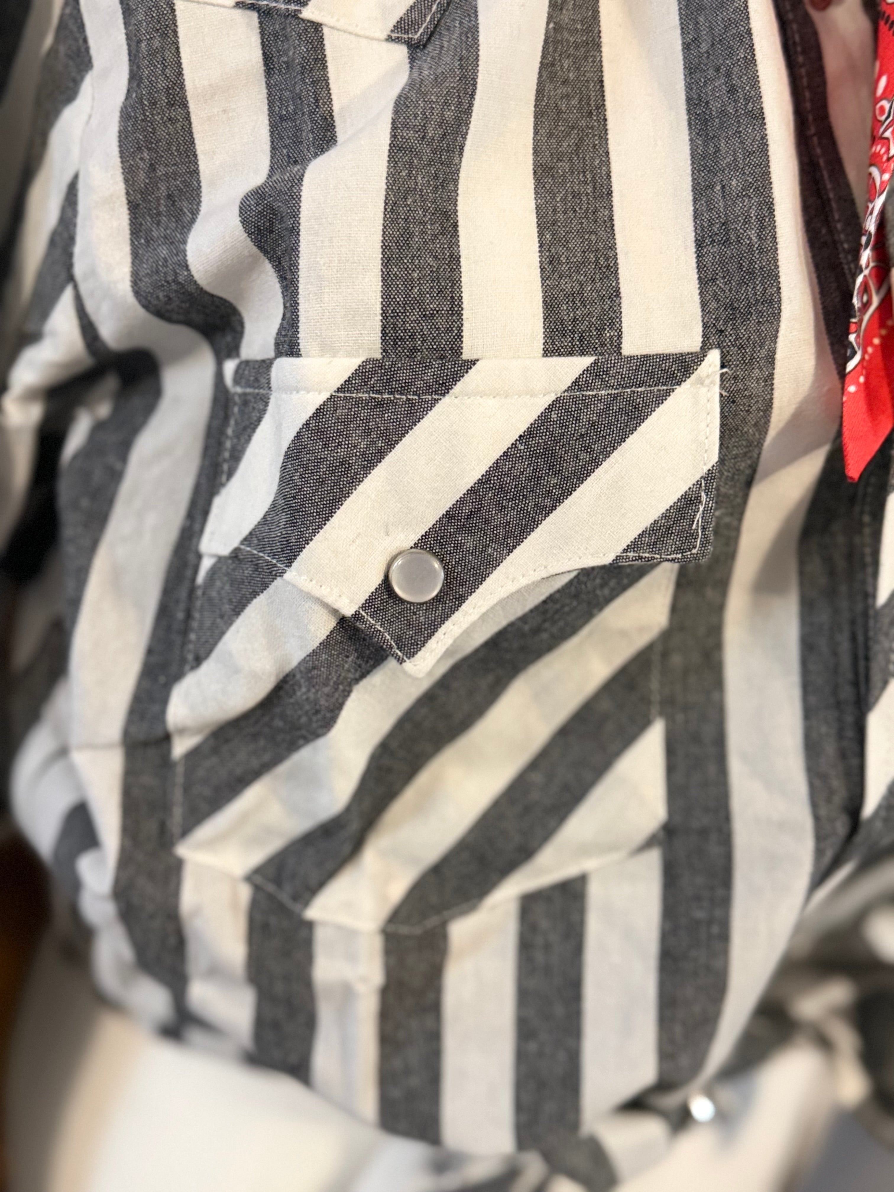 Black Striped Western Shirt