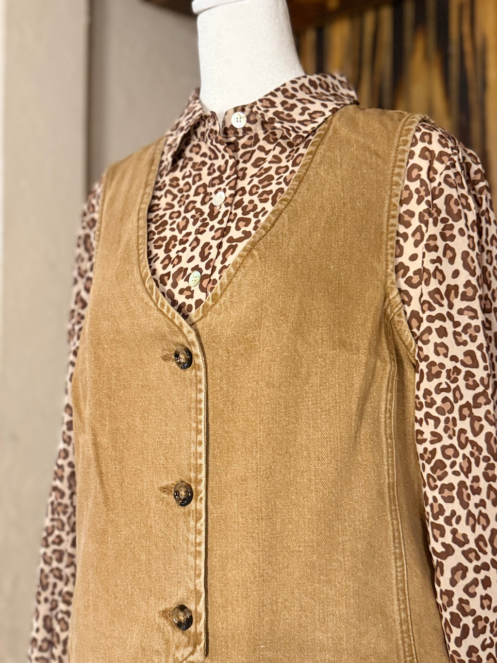 Brown Denim Vest