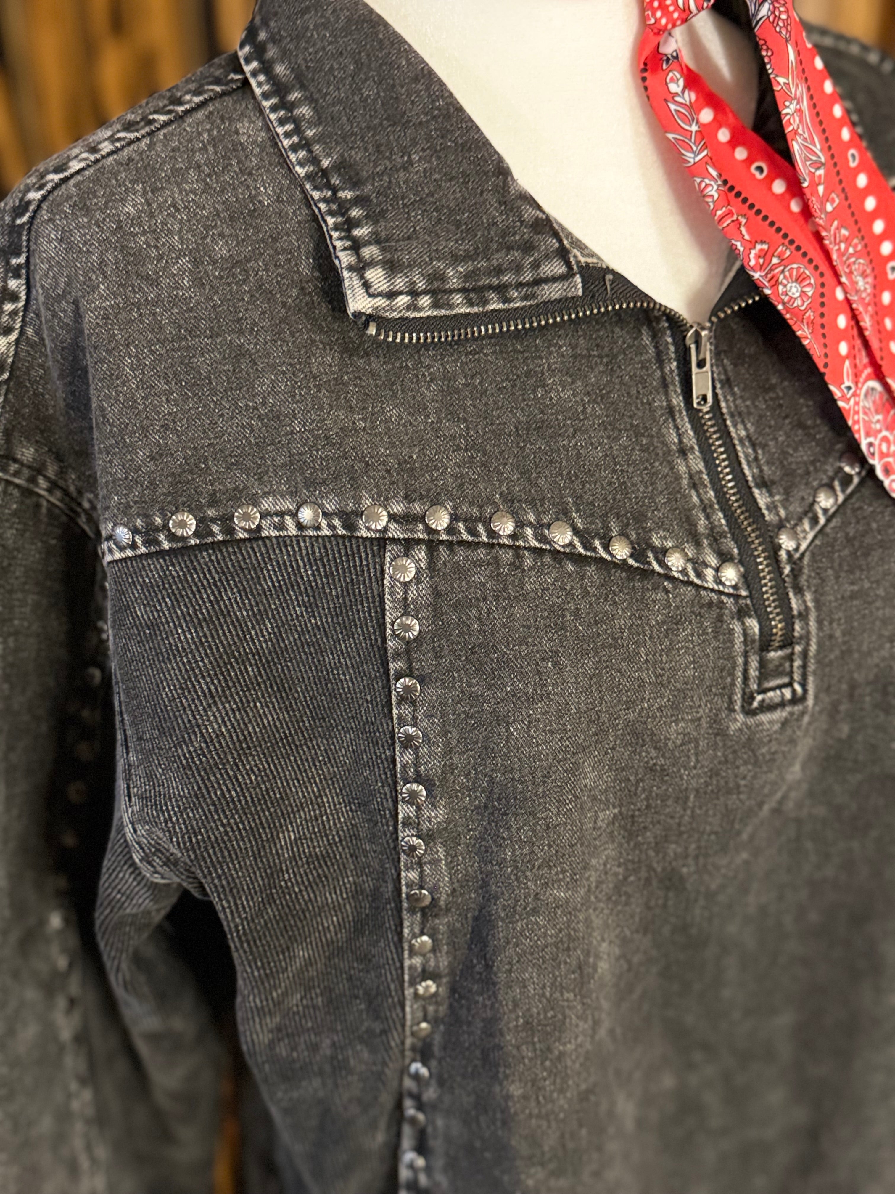 Studded Creek 1/4 Zip Midnight