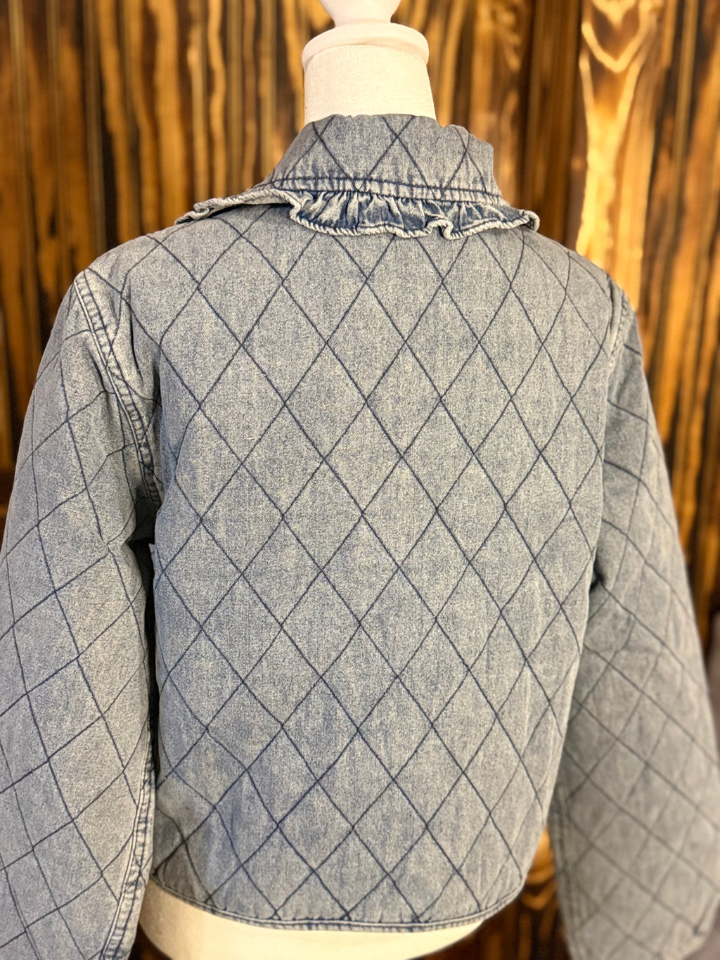 Tied Up Quilted Denim Jacket