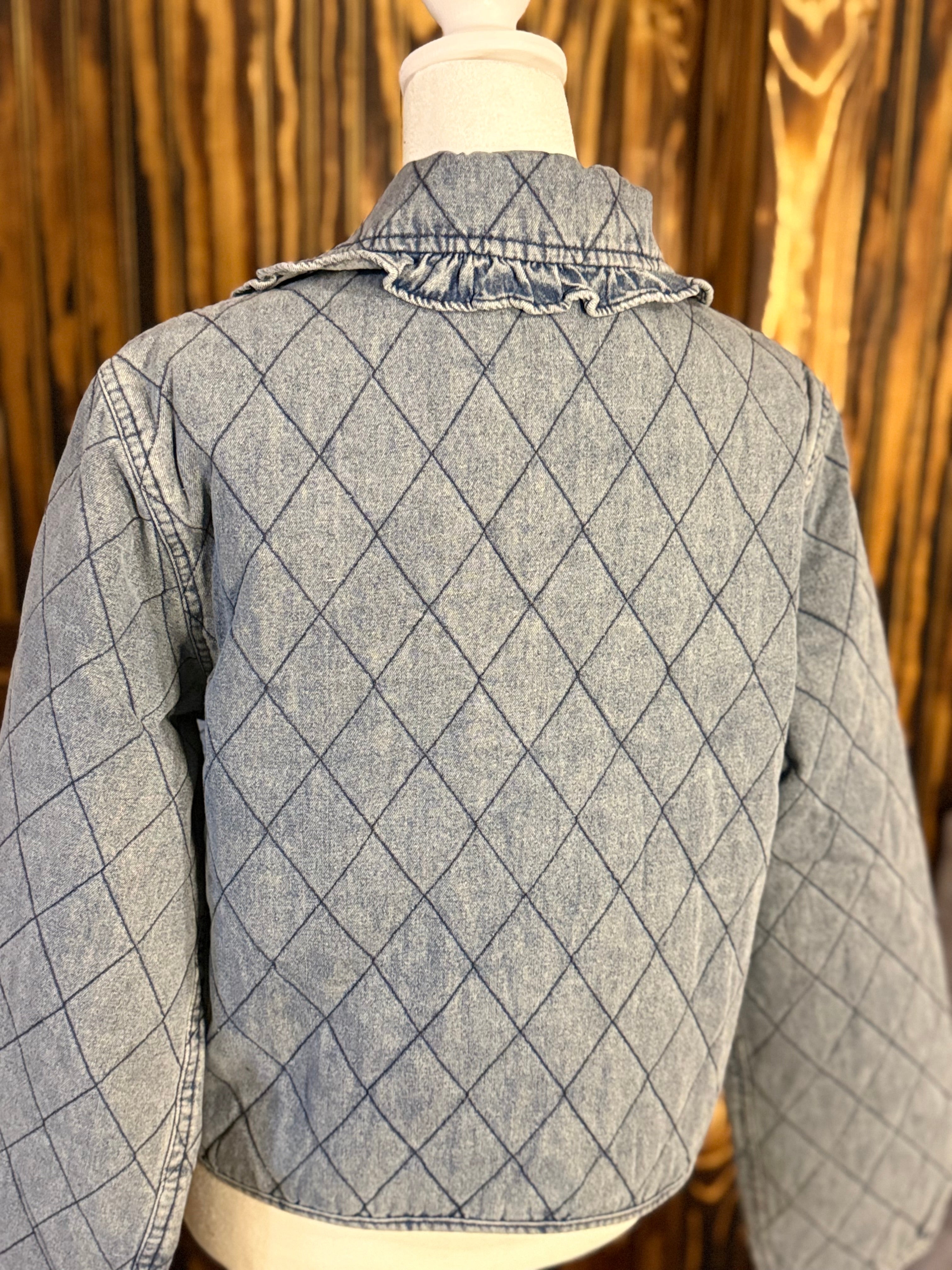 Tied Up Quilted Denim Jacket