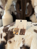 Copper Square Skull earrings