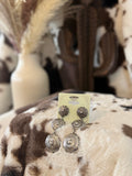 3-tier silver poncho earrings