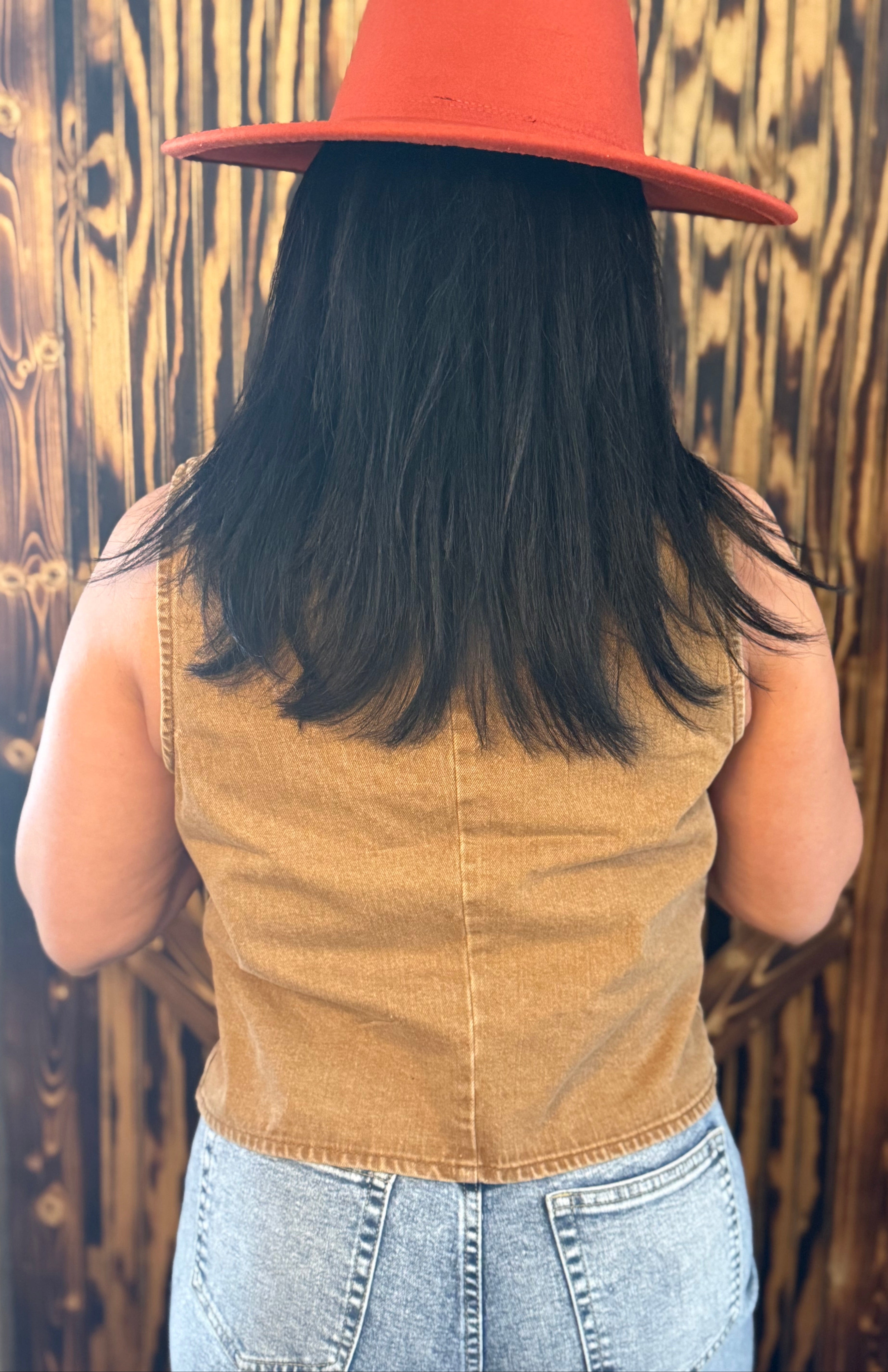 Brown Denim Vest