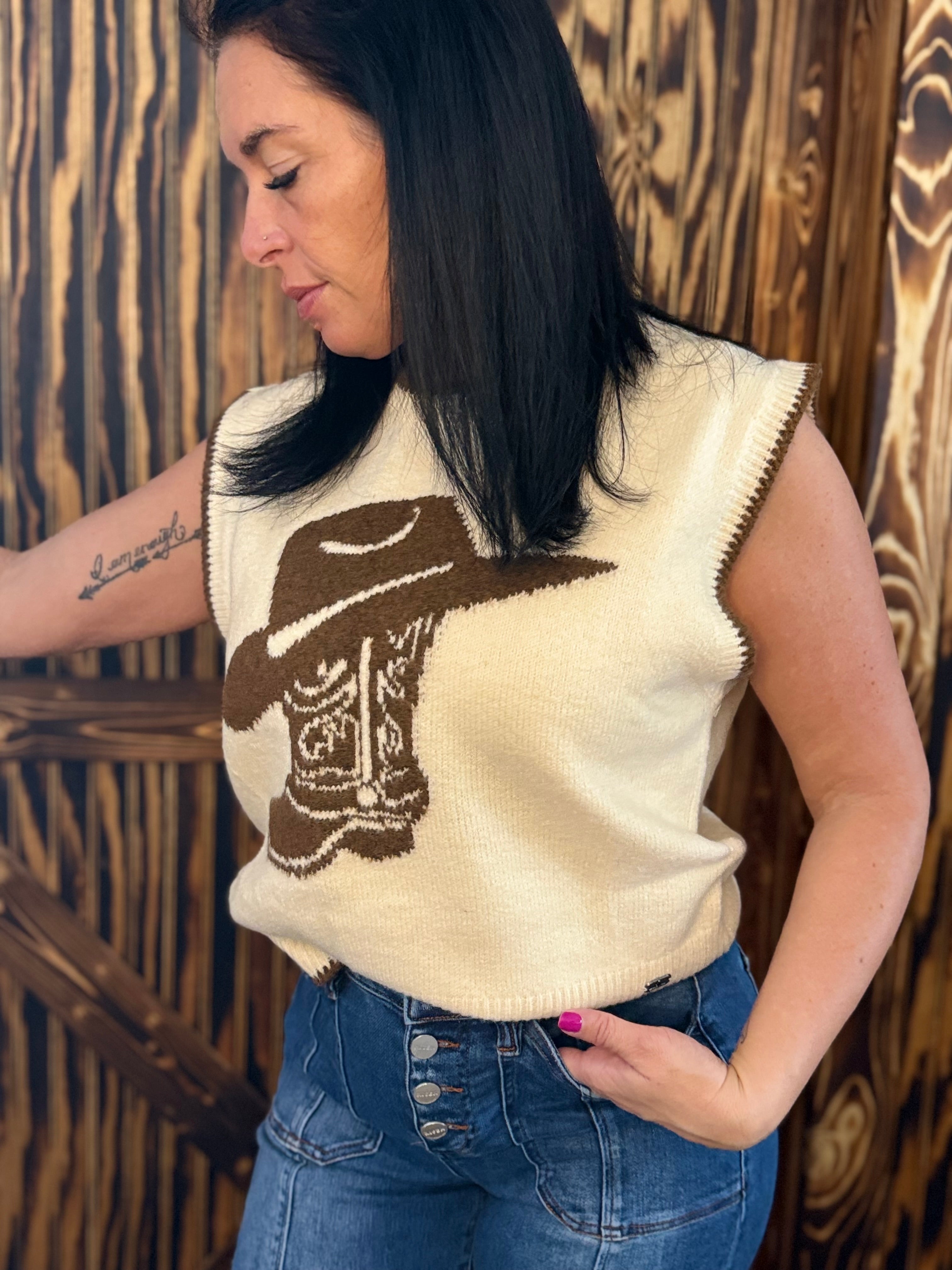 Saddle Up Sleeveless Sweater