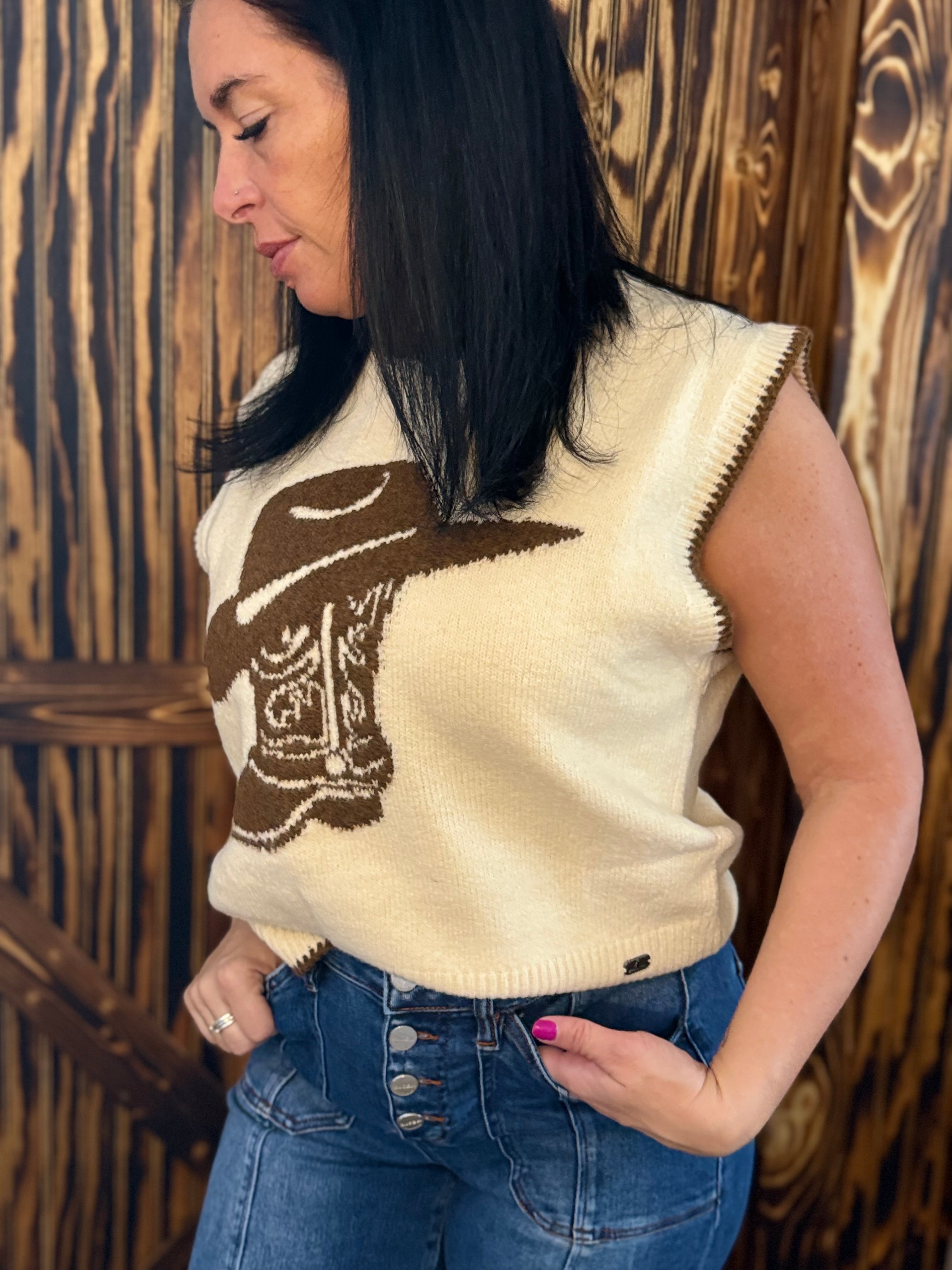 Saddle Up Sleeveless Sweater