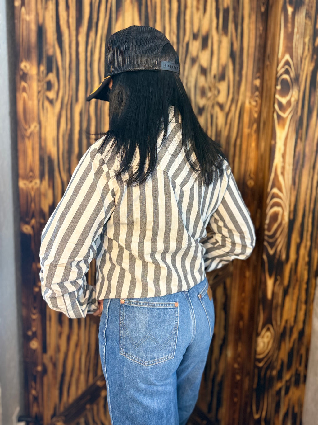 Black Striped Western Shirt