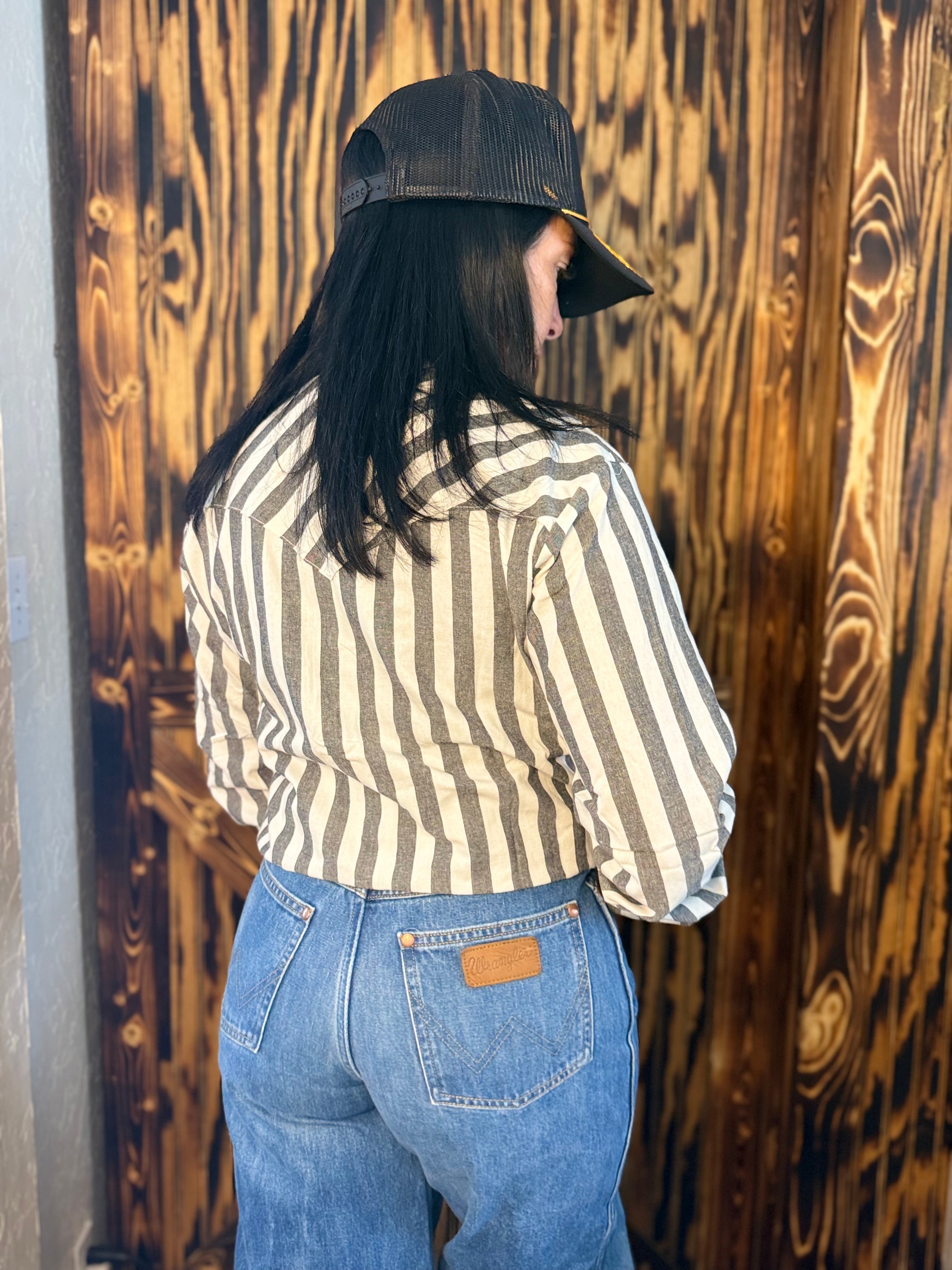 Black Striped Western Shirt