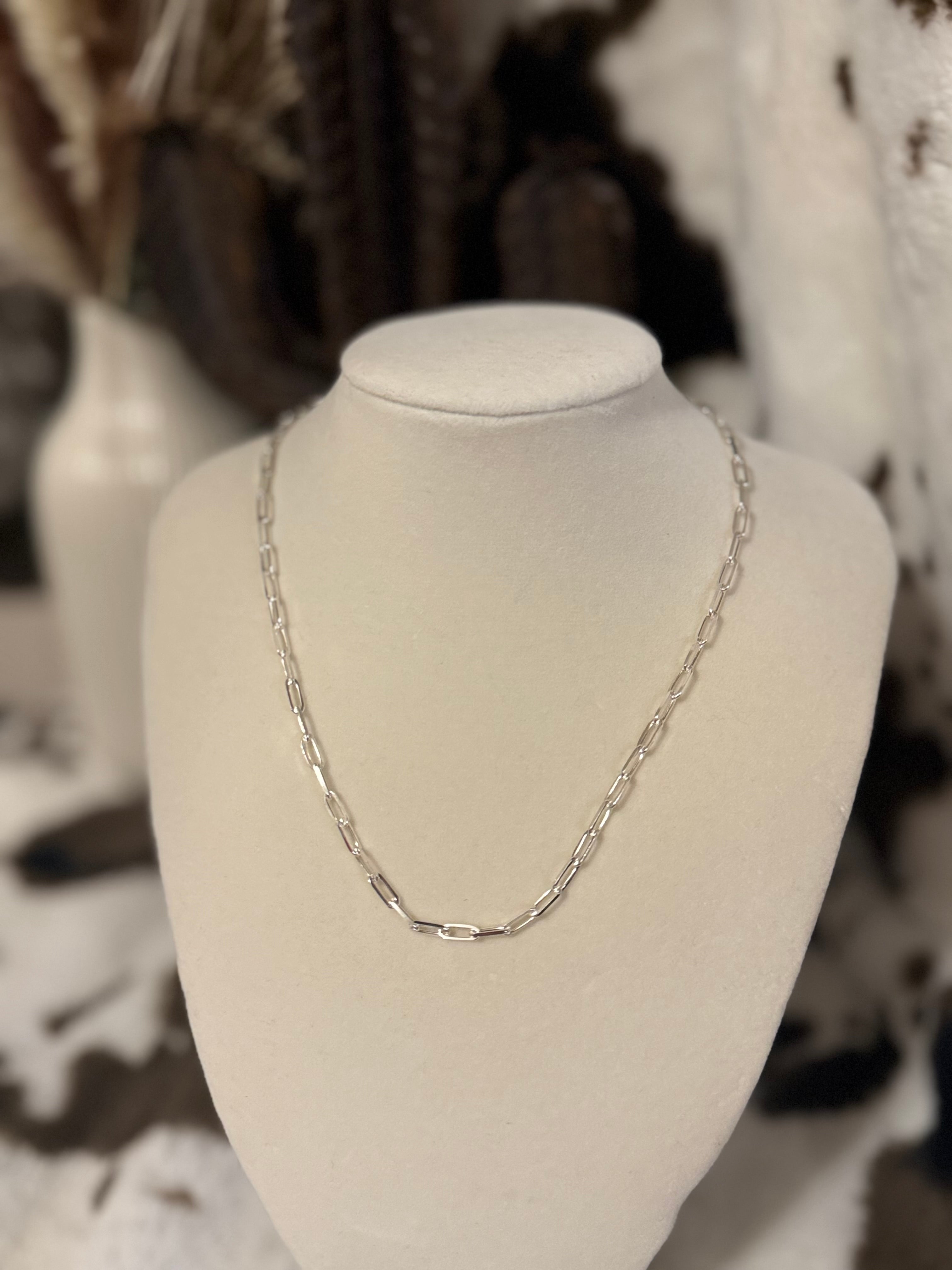 Sterling Silver Medium Paperclip Necklace