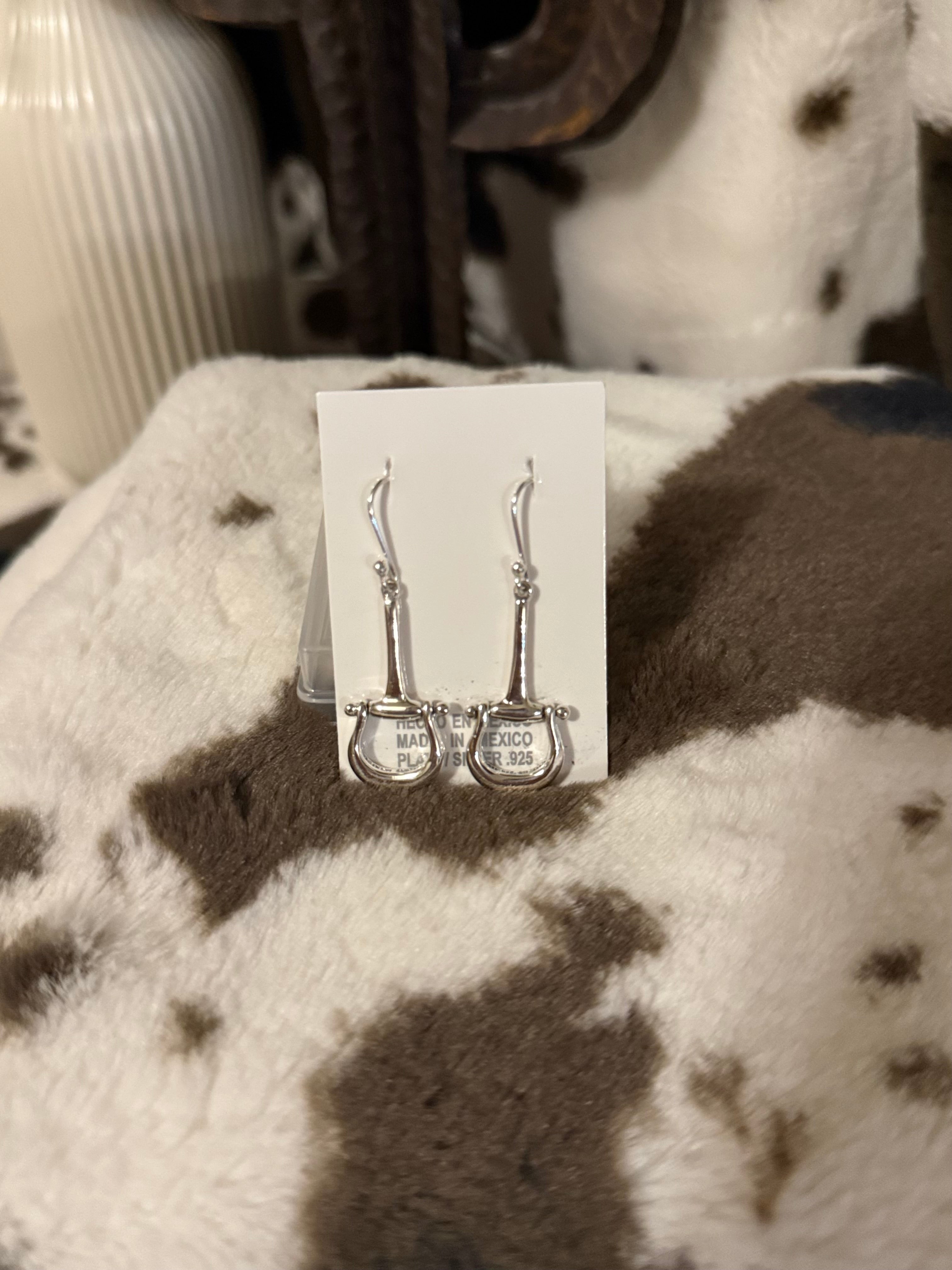 Sterling Silver Snaffle Bit Dangle Earrings