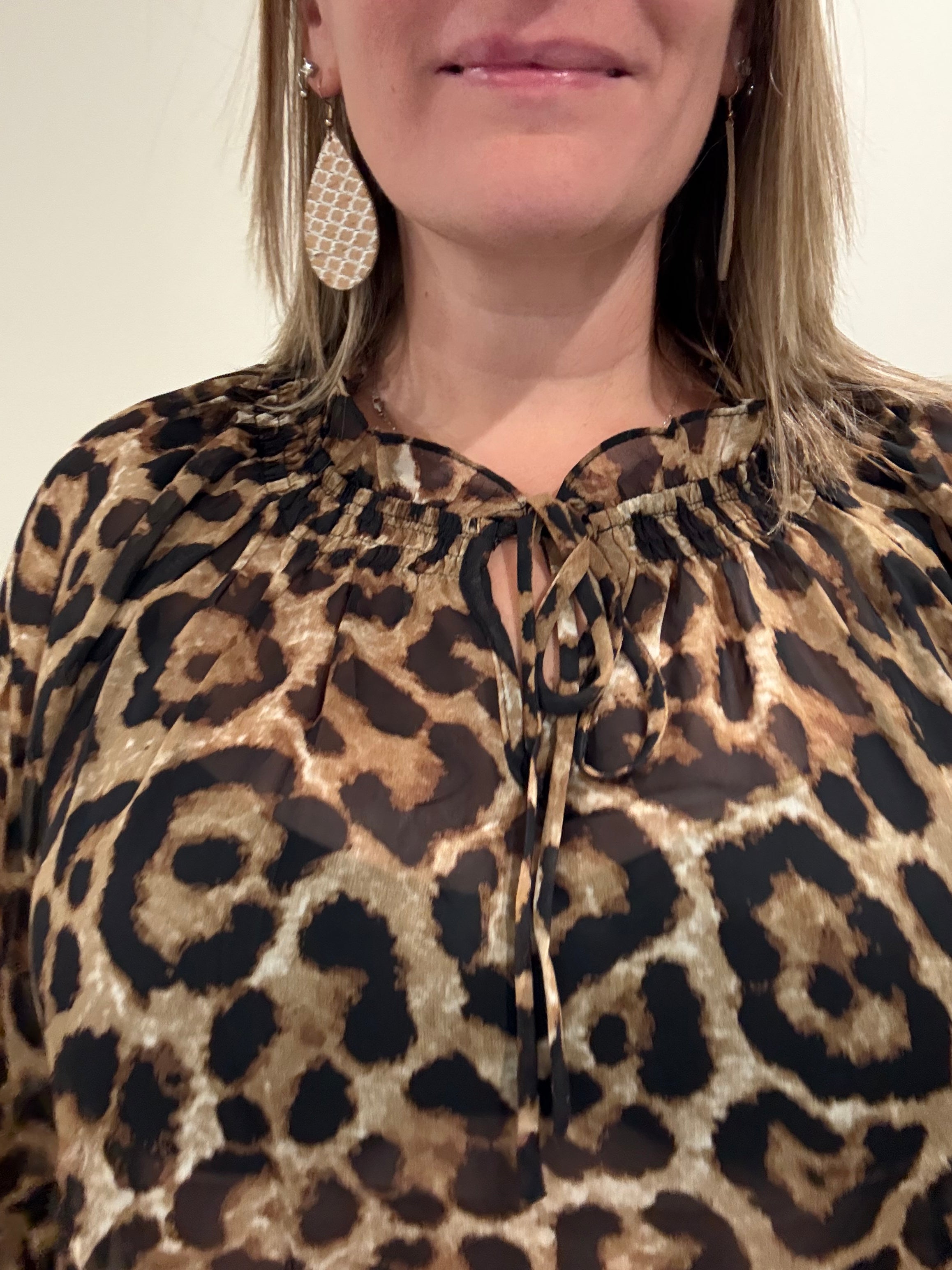 Sheer Leopard Printed Blouse