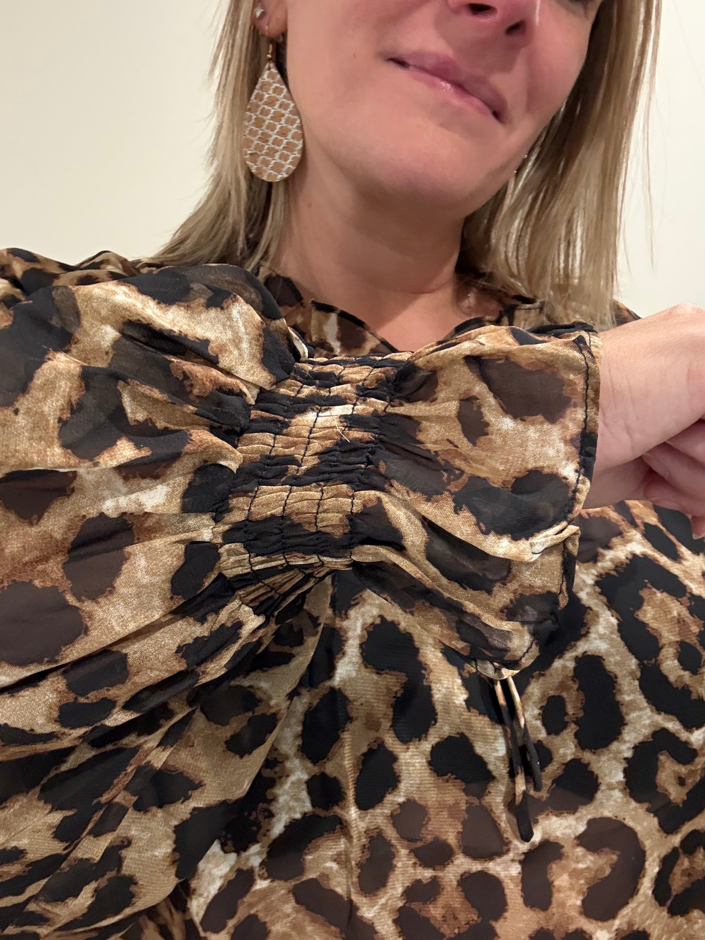 Sheer Leopard Printed Blouse