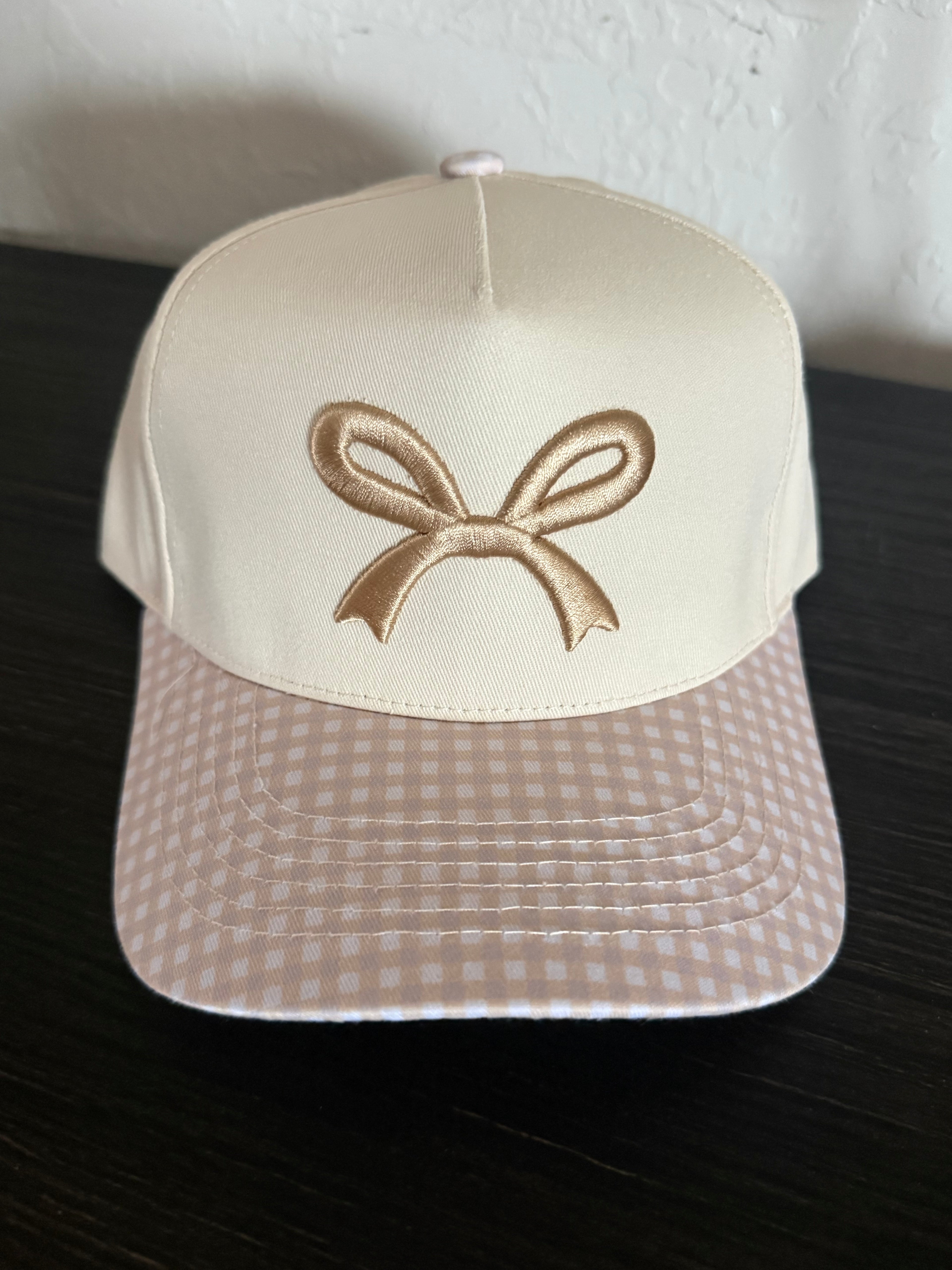 Bow Hat Checkered Brim