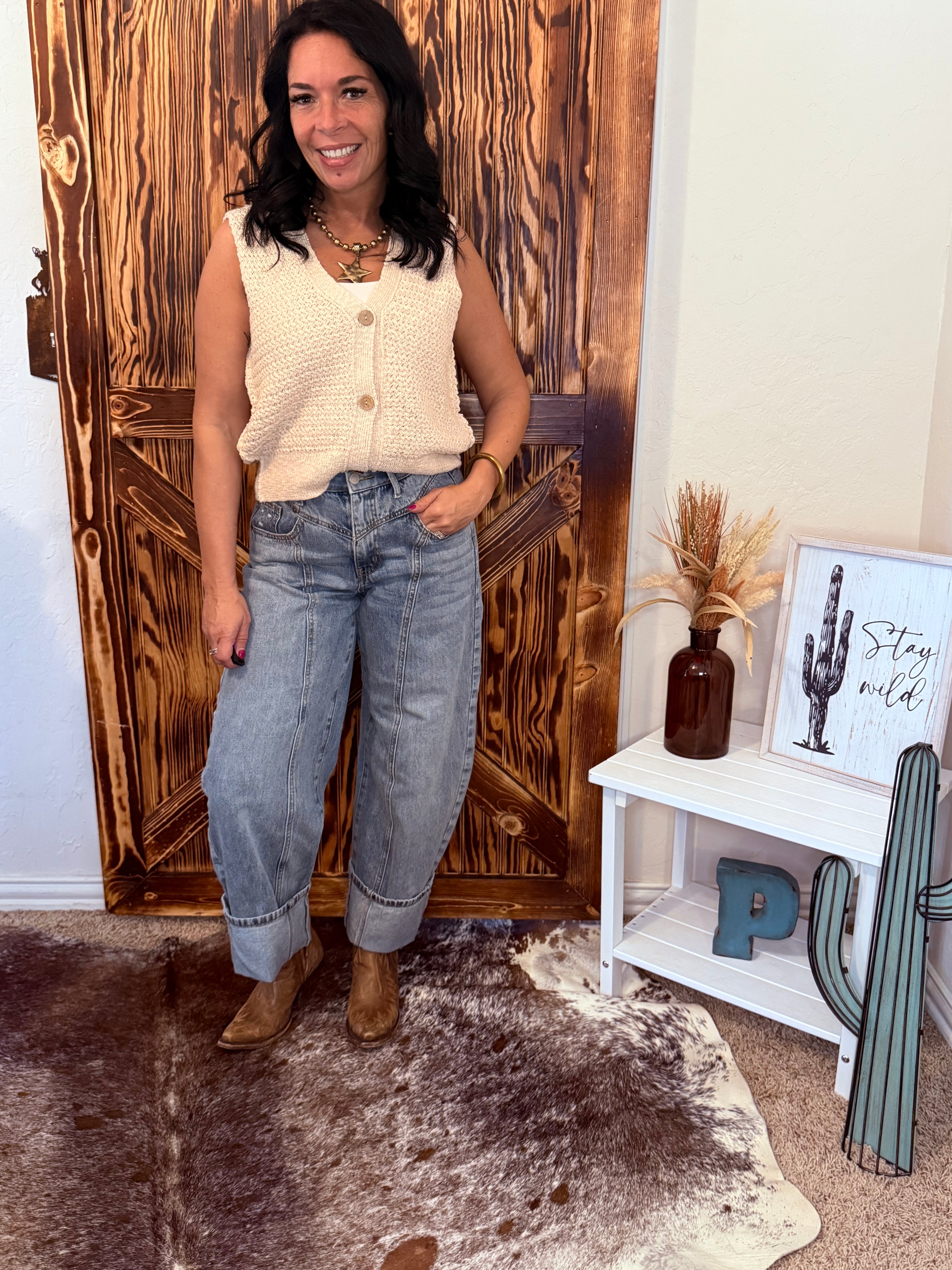 Sand 3 Button Down Sweater Vest