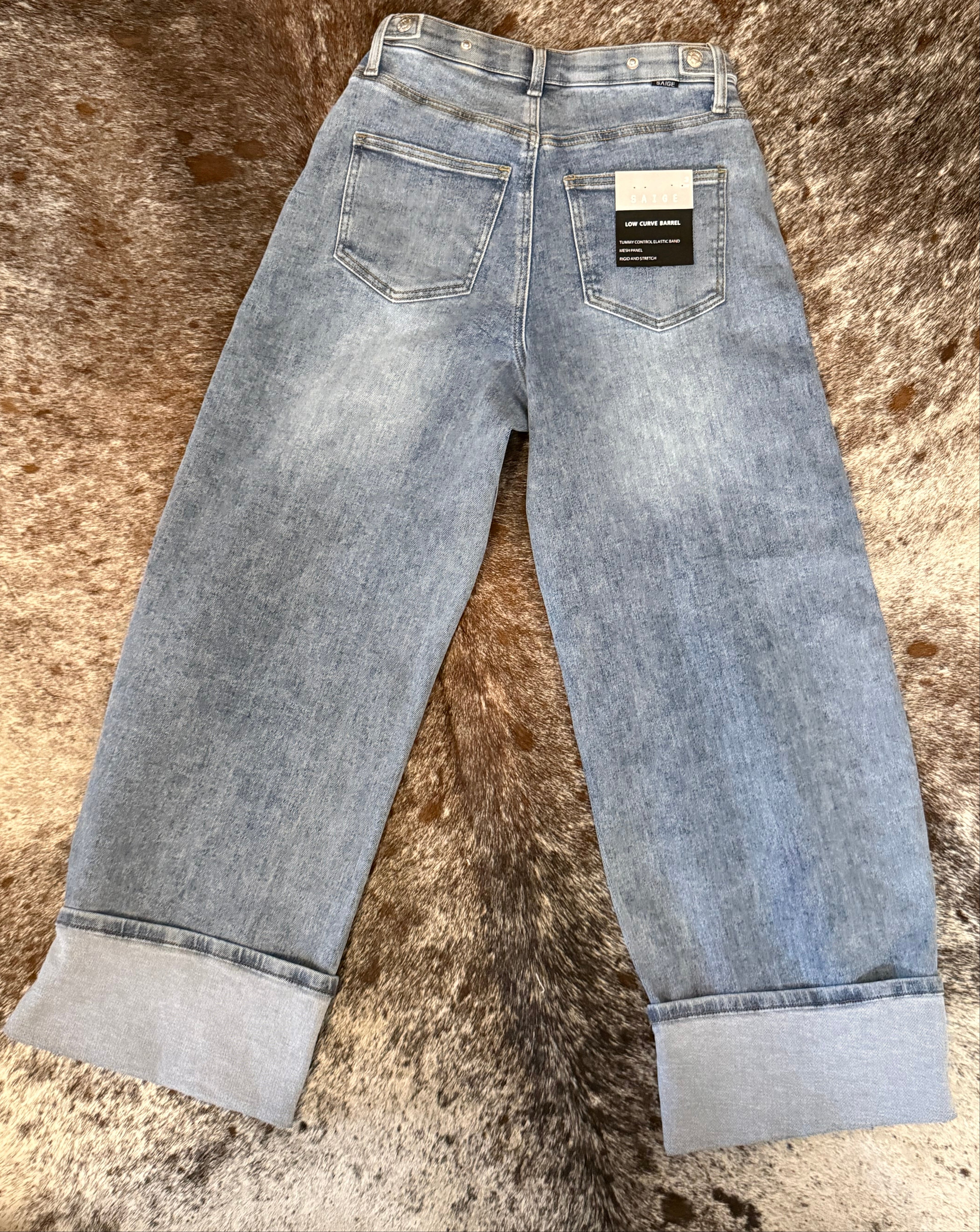 High Rise Low Curve Western Barrel Jeans