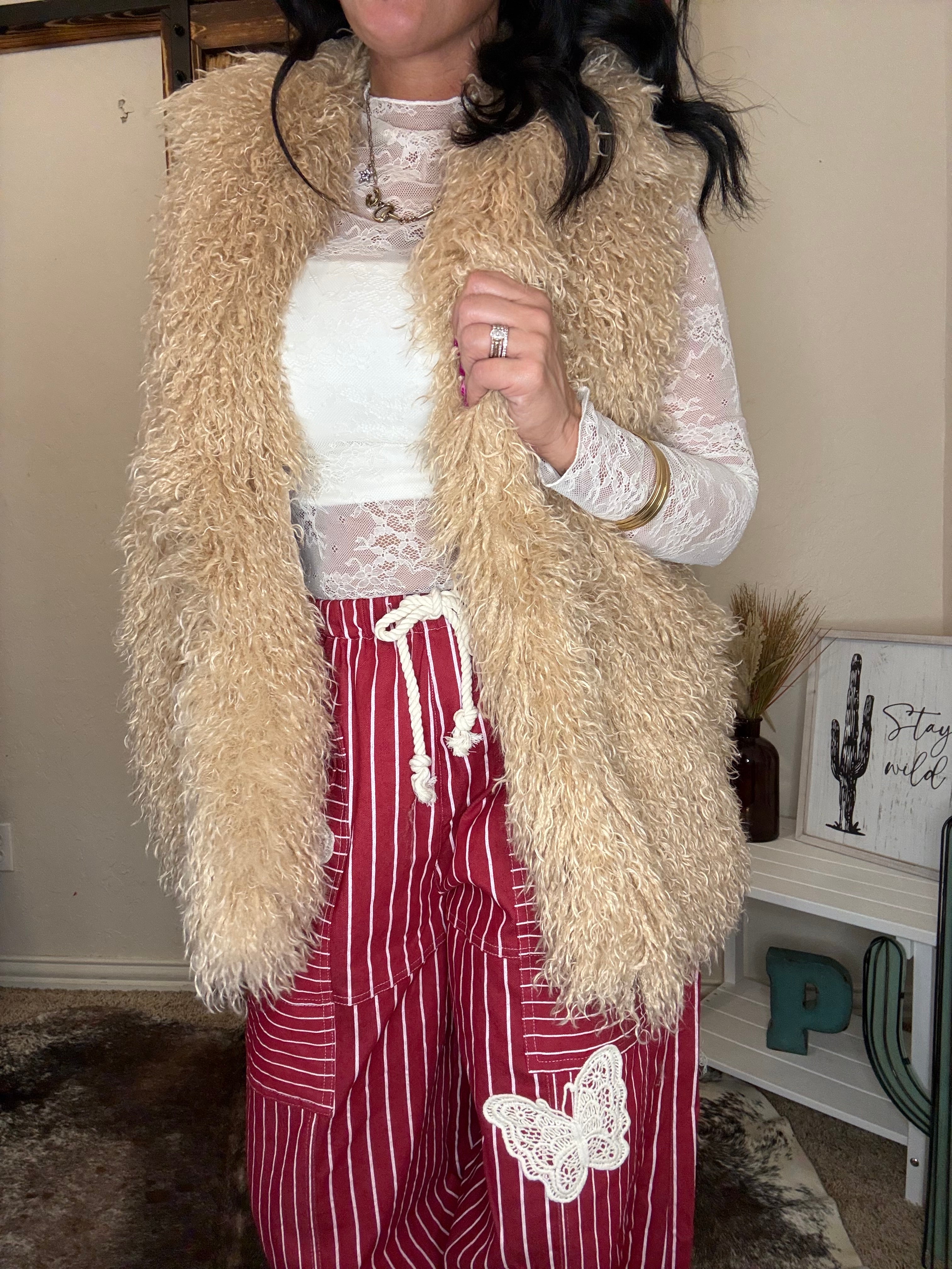 Faux Shearling Shaggy Vest